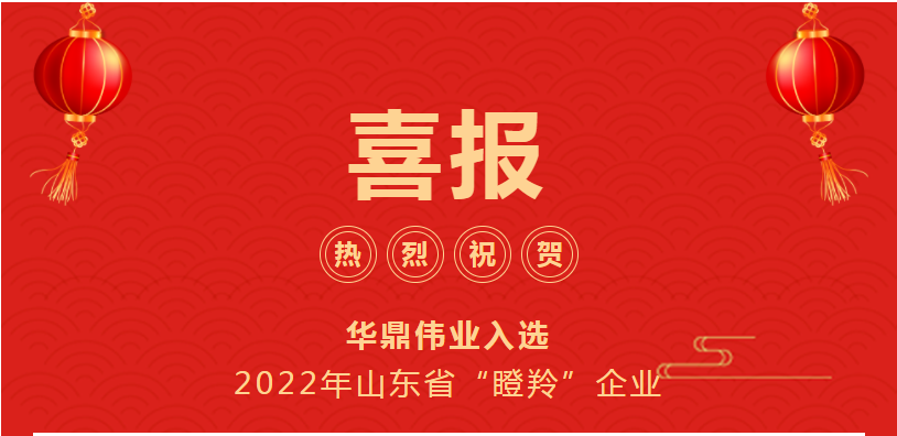 熱烈祝賀華鼎偉業入選2022年山東省“瞪羚”企業